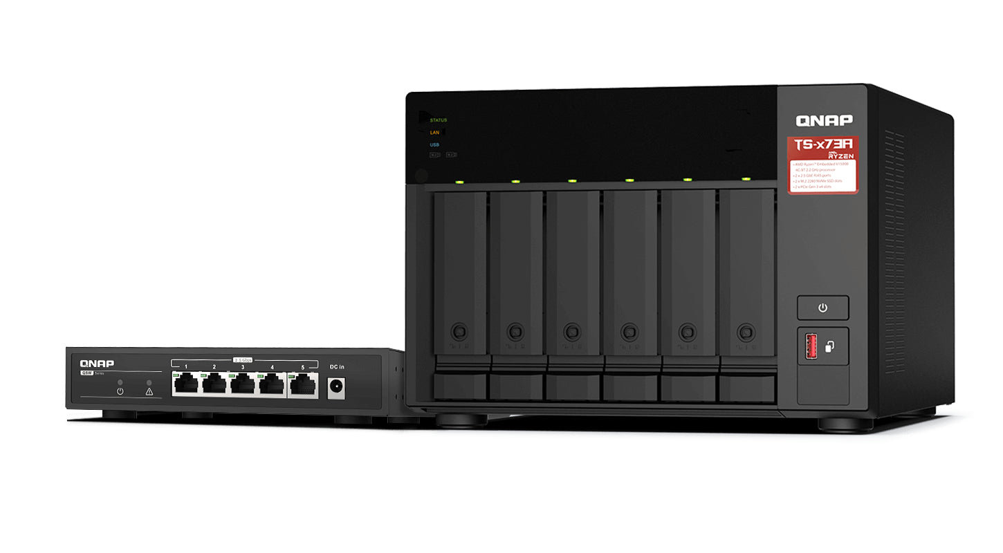 Serveur Nas Qnap TS-673A-SW5T Tour V1500B/8GoRam/5Go Flash 6x 2.5/3.5 SATA 6Gb