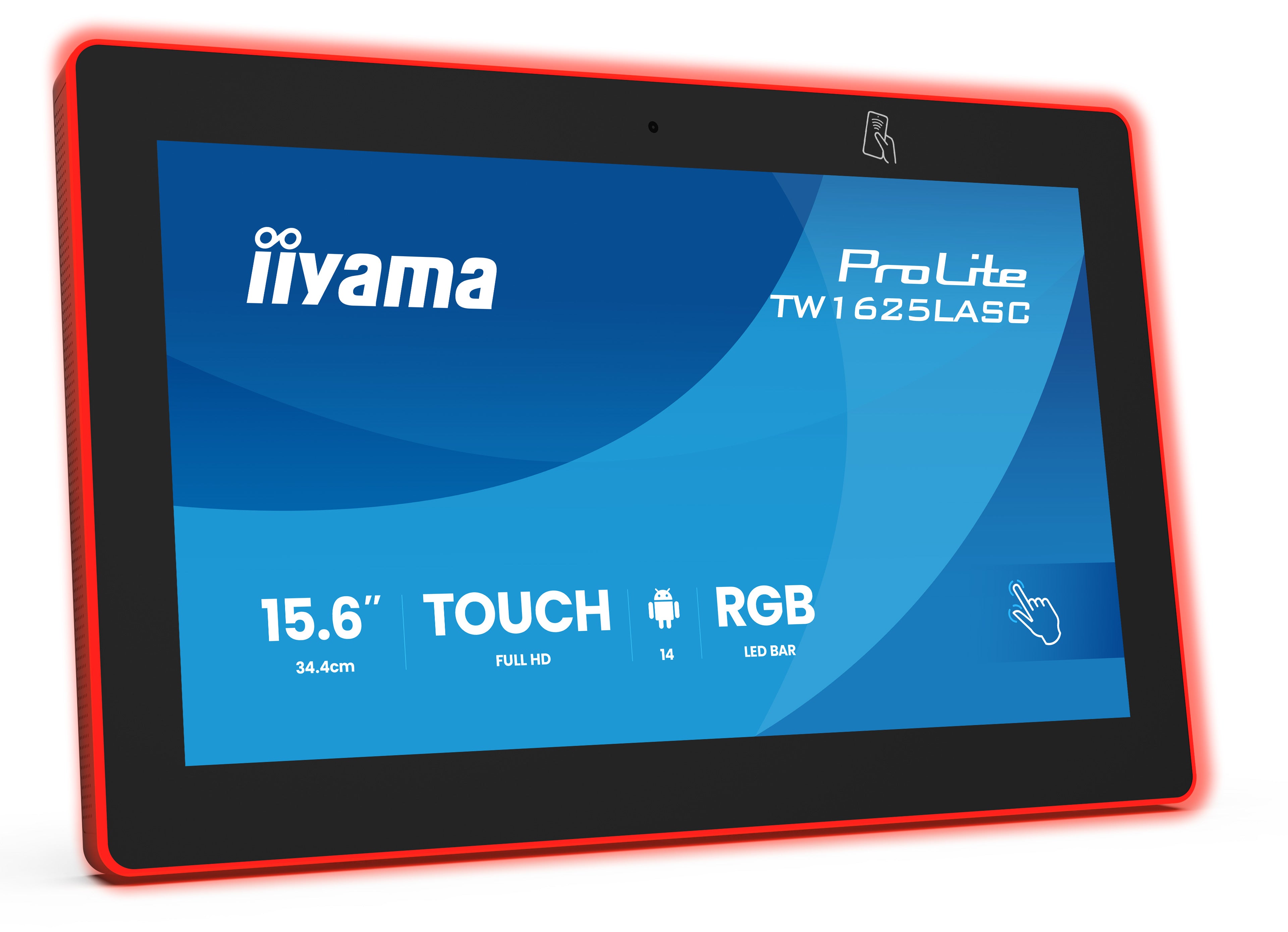 "iiyama TW1625LASC-B3PNR 15,6"" RGB LED-Lightbar Panel-PC avec Android 14+GMS SOC Octa-core RK3576 4 Go de mémoire 32 Go"