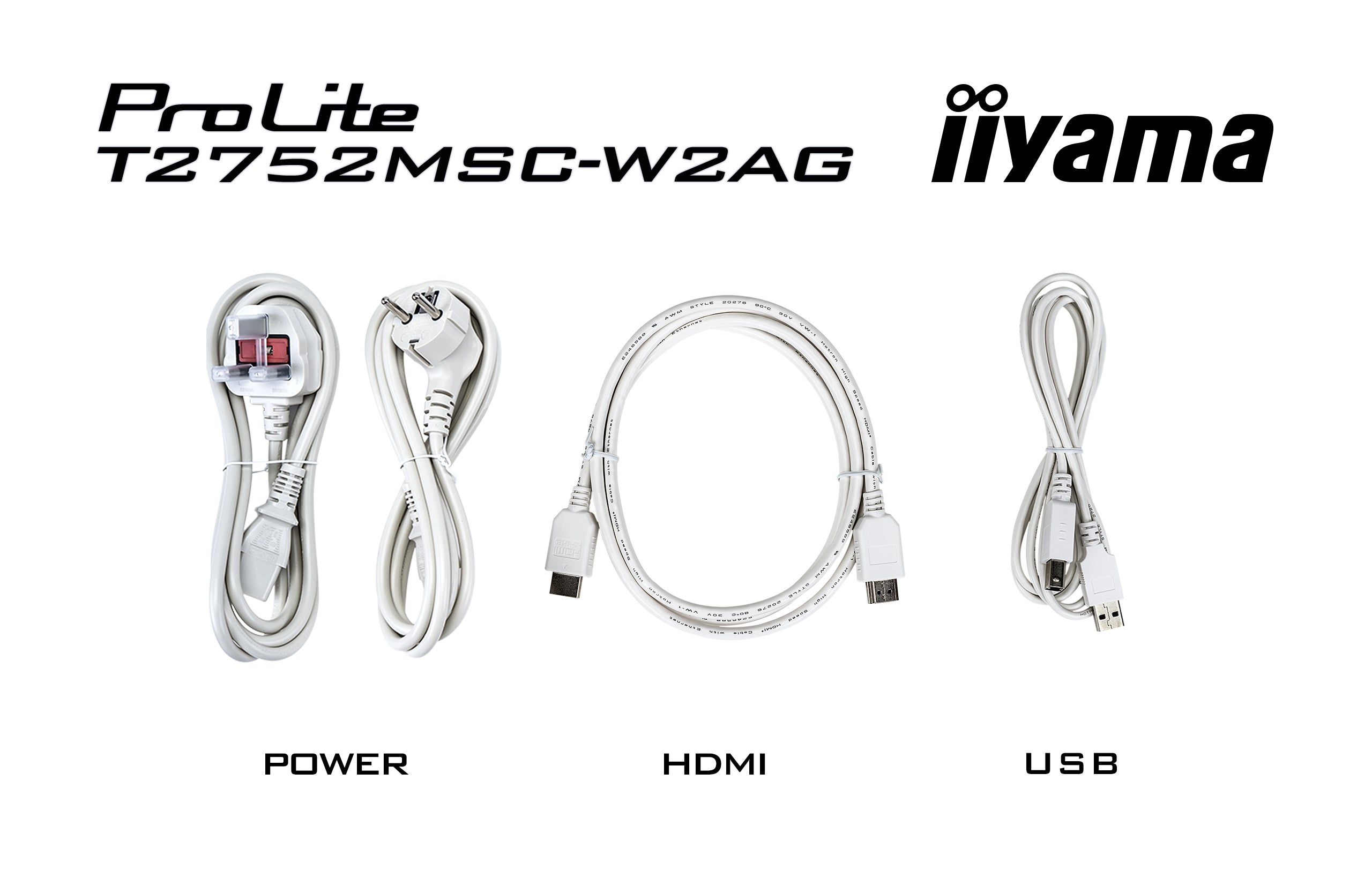 "iiyama ProLite T2752MSC-W1AG écran plat de PC 68,6 cm (27"") 1920 x 1080 pixels Full HD LCD Écran tactile Blanc"