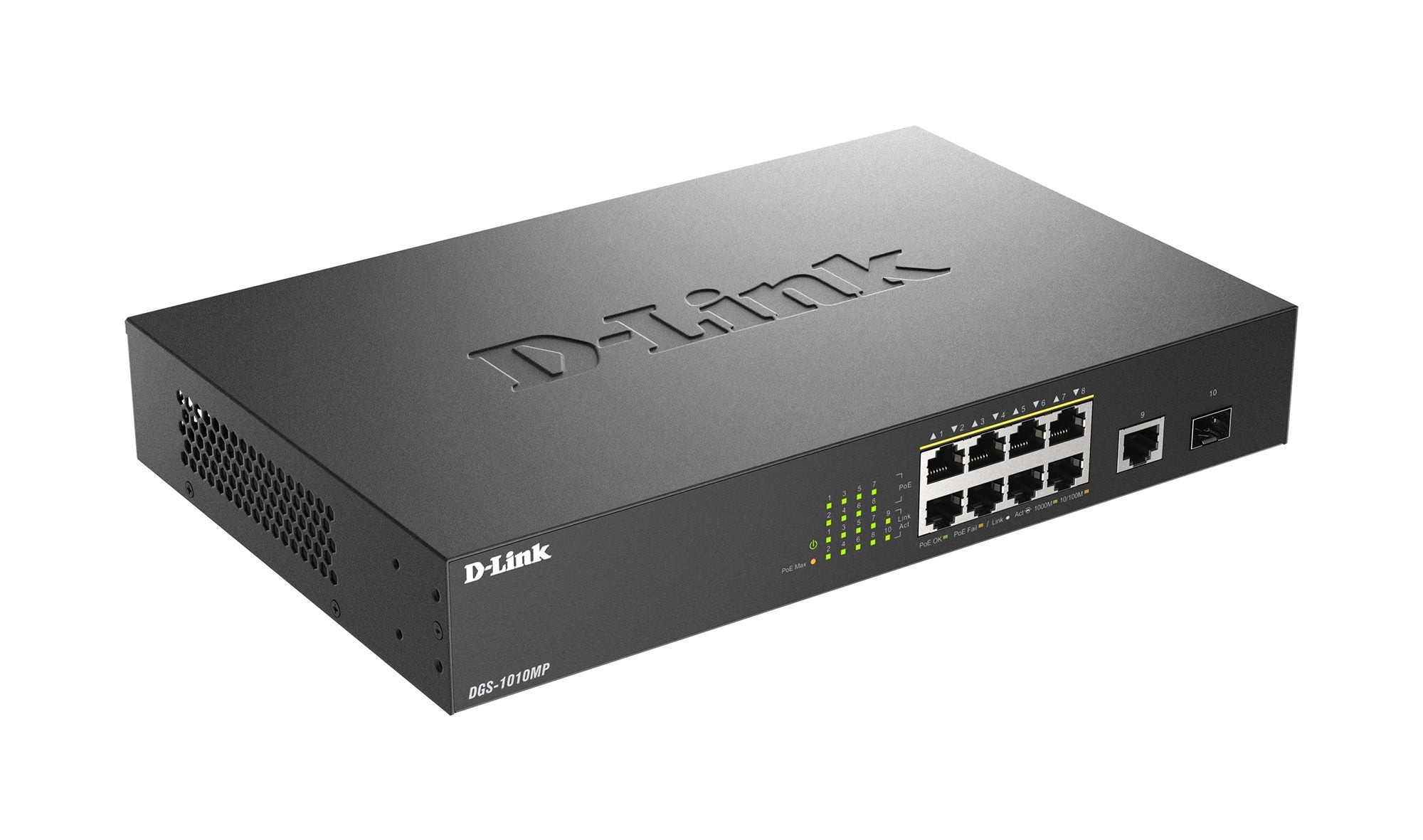 D-LINK 8 Gigabit PoE/PoE+ ports And 1 Gigabit port And 1 SFP port Metallic 125W PoE budget