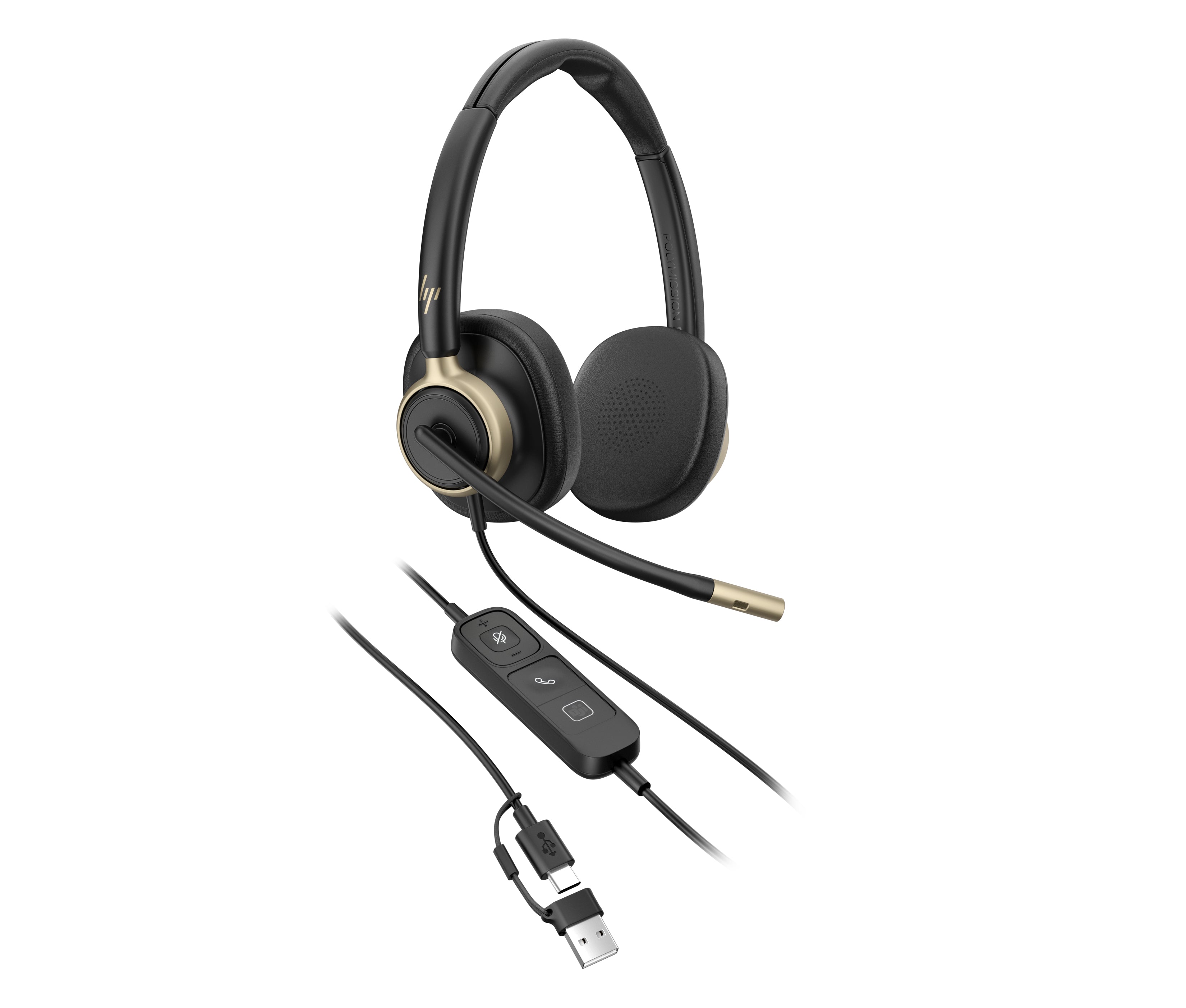 HP Poly Mission 825 Stereo USB Wired Headset Bulk WW