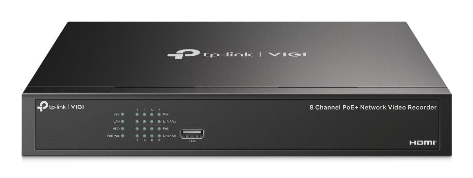 TP-LINK 8 Channel PoE+ Network Video Recorder 10/100 Mbps PoE+ 53W