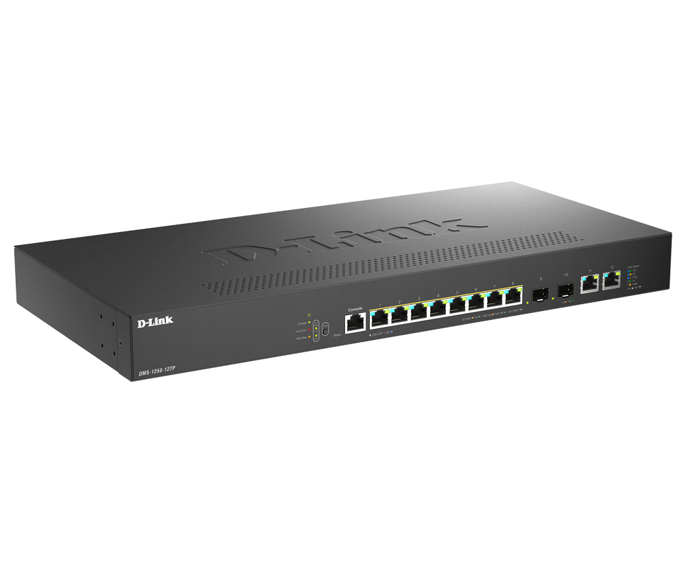 D-LINK Smart+ L2+ 8 ports 2.5 GbE PoE+ and 2 ports Multigiga 10 GbE + 2 ports 10 GbE SFP+ - Budget PoE 240 W