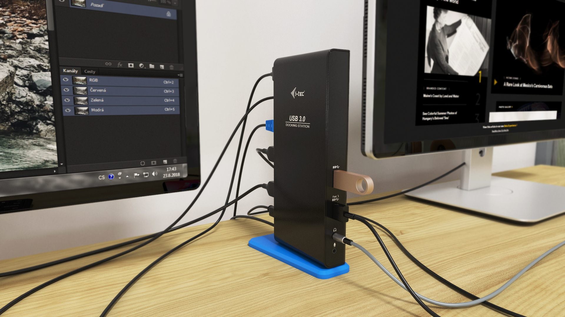I-TEC USB 3.0/USB-C Dual HDMI Docking Station 2xHDMI 1xGLAN 2xUSB 3.0 4xUSB 2.0 1xAudio 1xMic