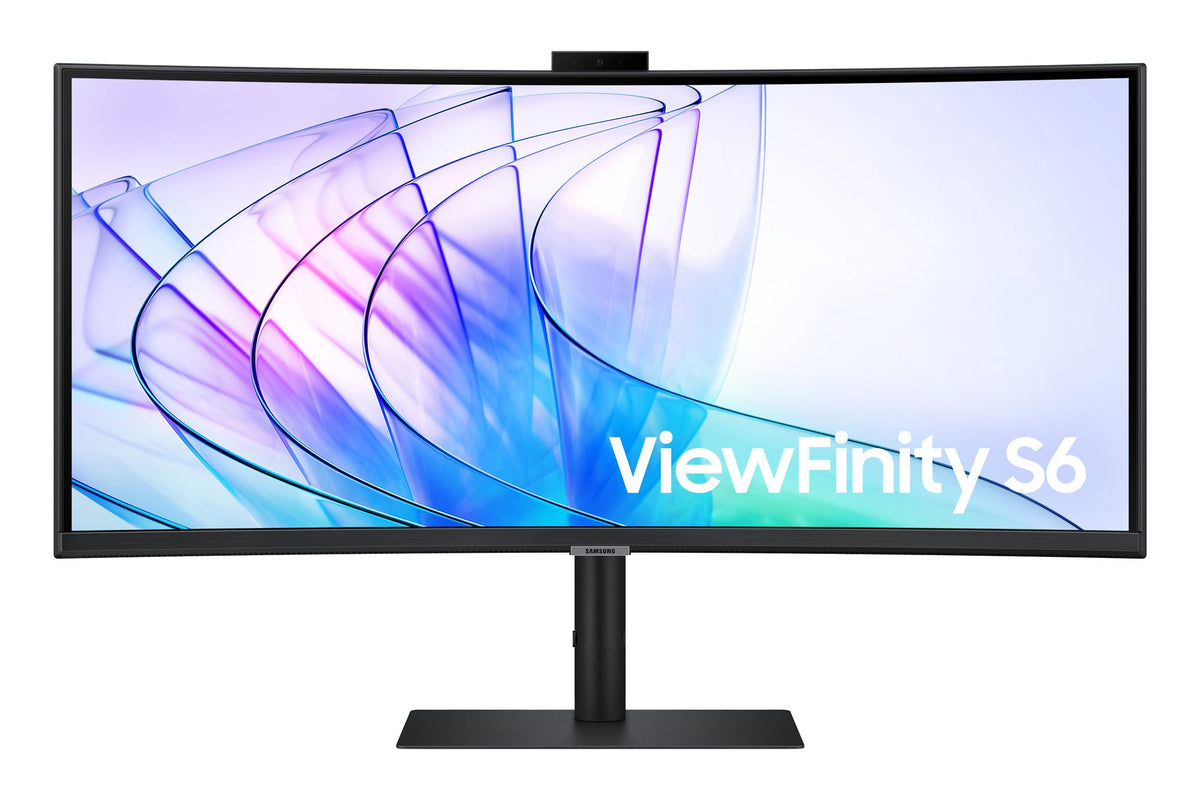 SAMSUNG ViewFinity S6 S34C652VAU Ecran incurvé 34p avec WEBCAM UWQHD 3440 x 1440 @100Hz VA 350cd/m² HDR10 5ms HDMI DP USB-C 90W HP