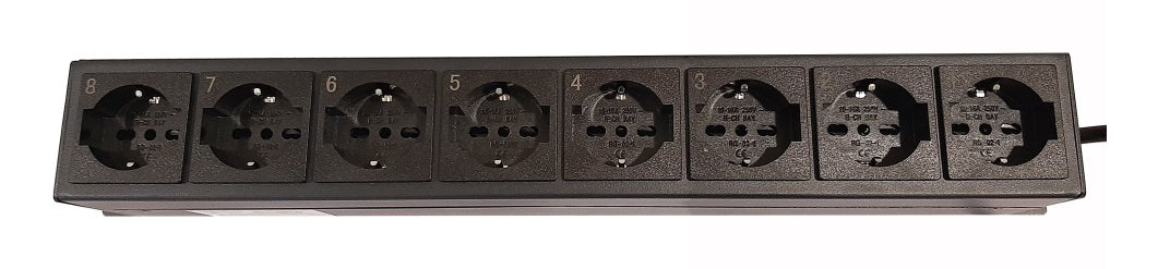 "Techly I-CASE STRIP-815I Barre de Rack 19"" 1.5U, 8x prises UNEL a l'arriere, 8x interrupteur a l'avant"