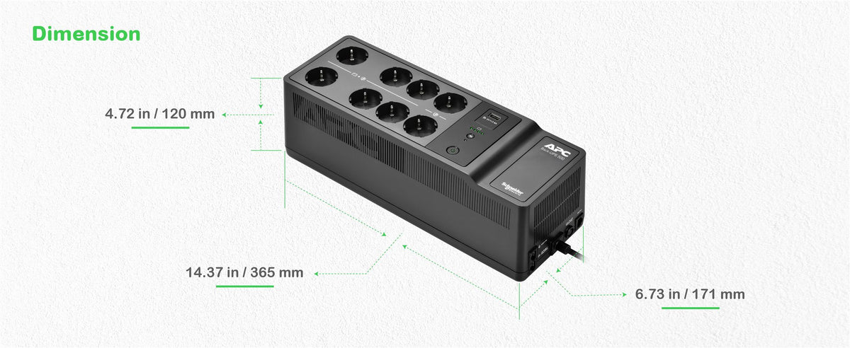 APC Back-UPS UPS wall mountable / surface mountable AC 230V 300Watt 500VA output connectors 8