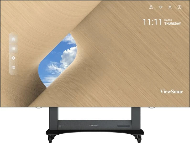 VIEWSONIC 138in Direct View LED Display,1920x1080P,14Bit,Refresh Rate 3840Hz,Pixel Pitch1.5mm,Hdmi Input&Output,Motorized up-down Trolley Cart,Copper wire,GOB  Black