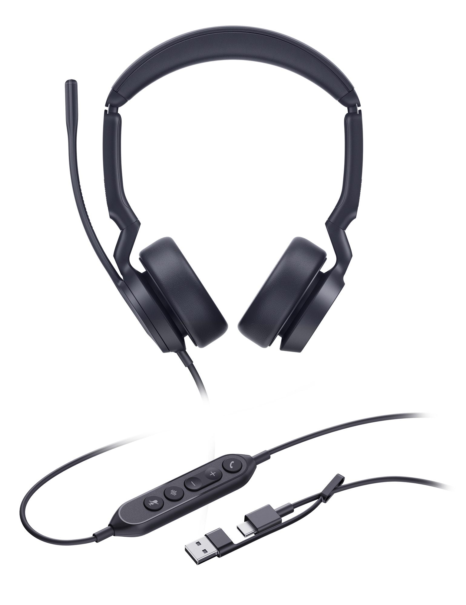 Yealink UH44 Dual UC USB-C/A Avec fil Arceau Bureau/Centre d'appels USB Type-C / USB Type-A Noir
