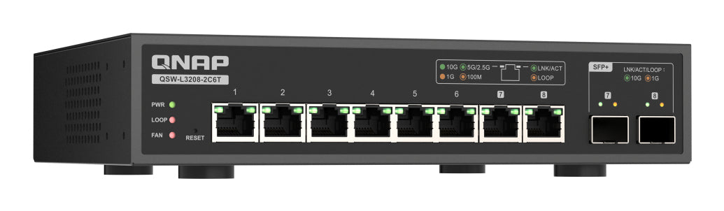 QSW-L3208-2C6T 6 ports 10Gbps 2 ports