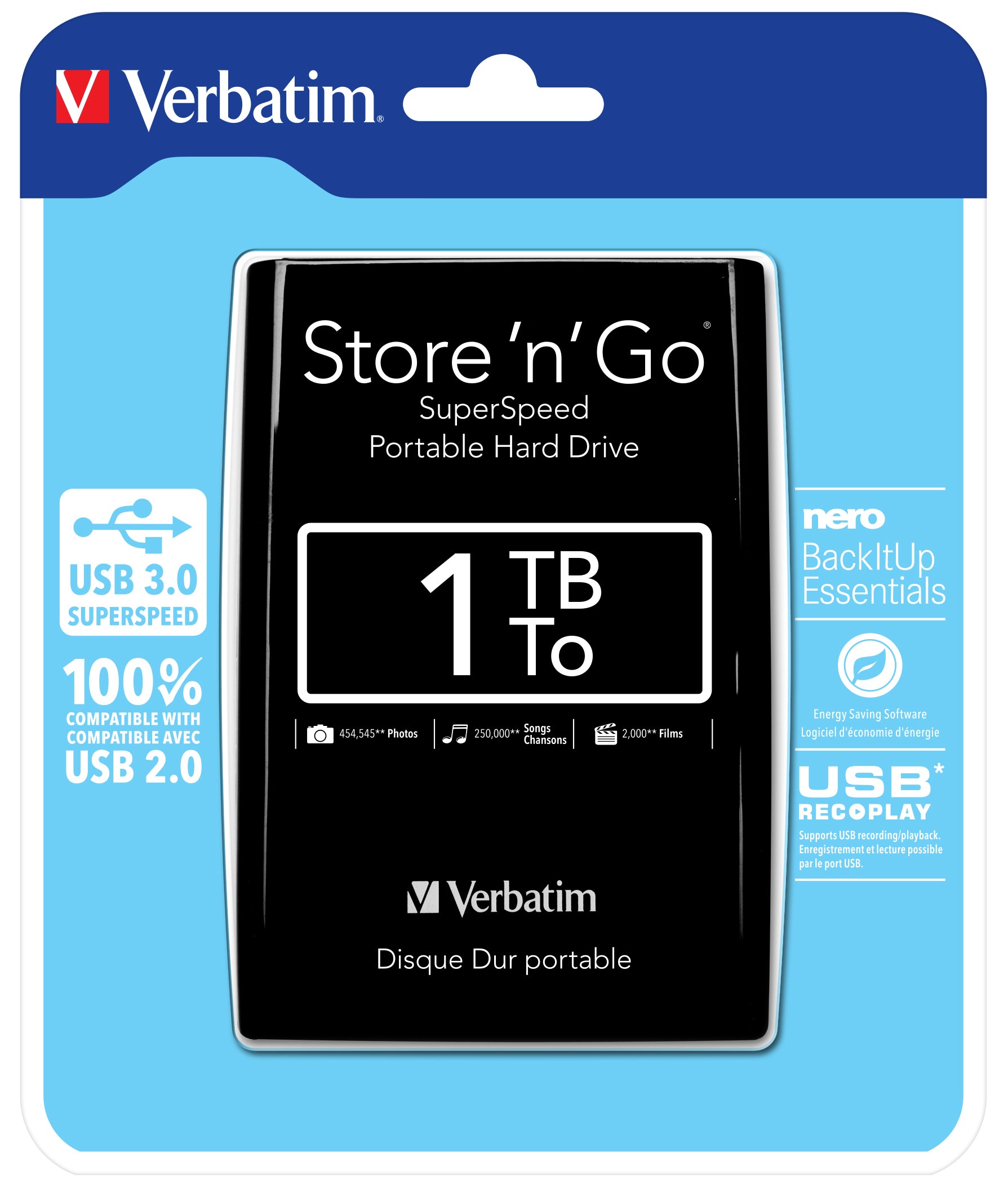 Ext. HDD 2.5" 1TB USB 3.0 black