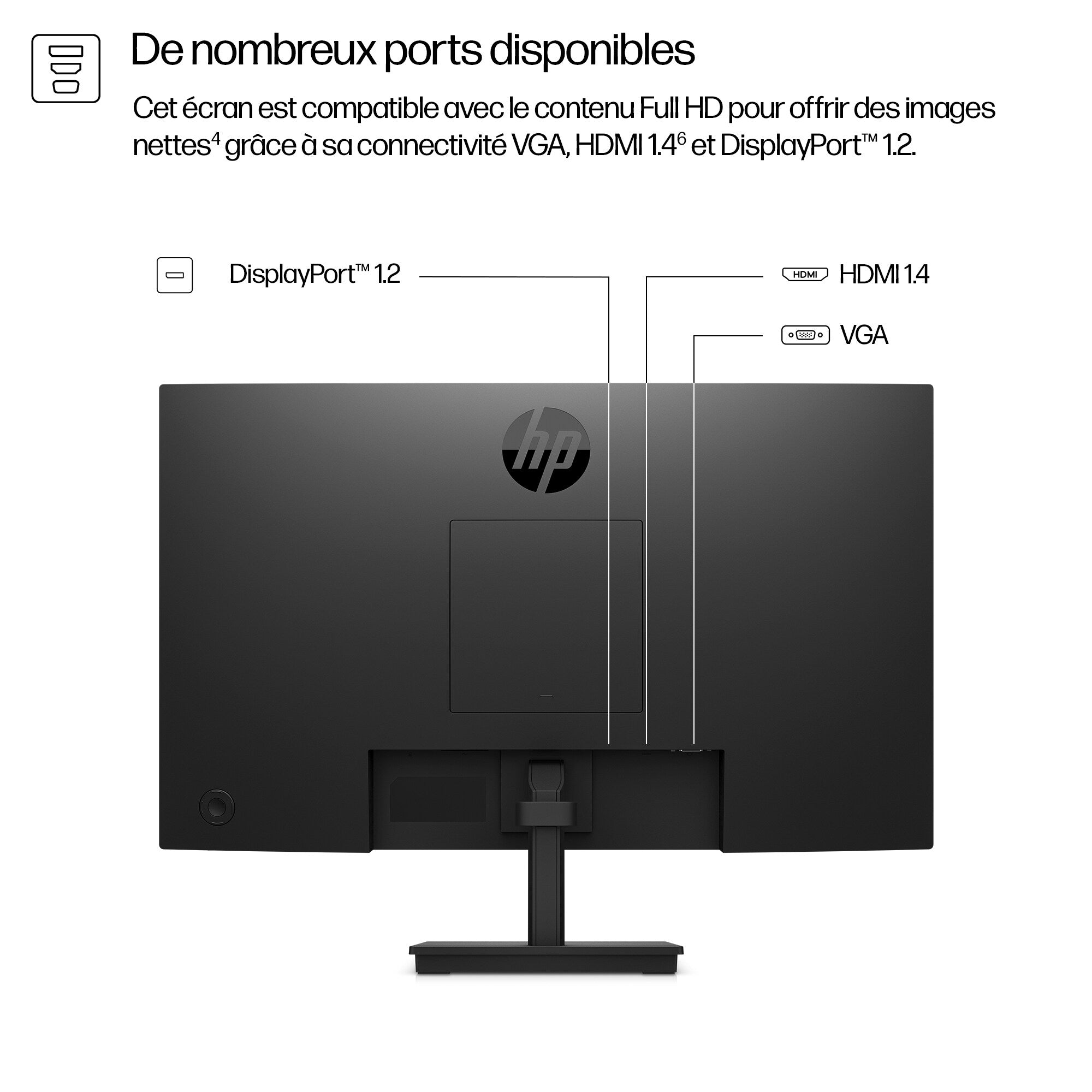 HP Écran Series 3 Pro 324pf 23.8p Moniteur 24 FHD 1920x1080 HDMI VGA DisplayPort 3/3/0