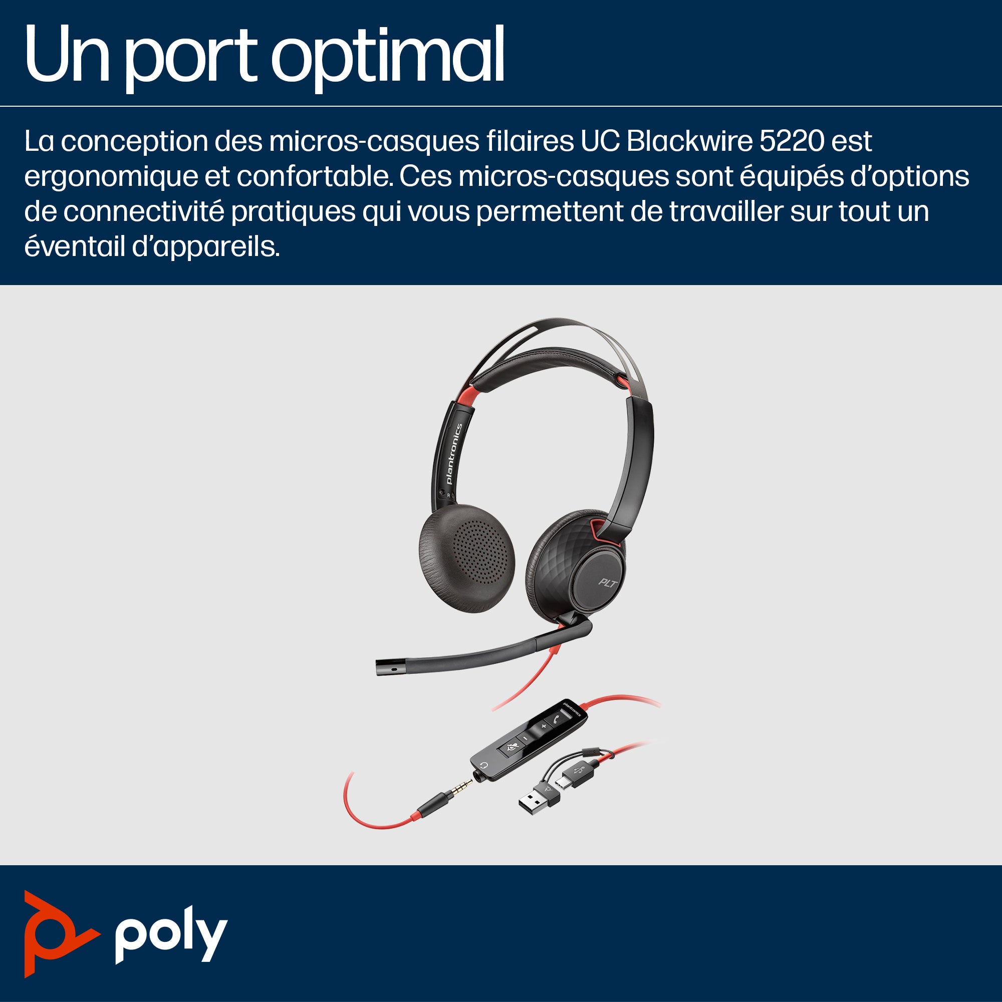 Poly BW 5220 USB-C HS+3.5mmP+USB-C/A