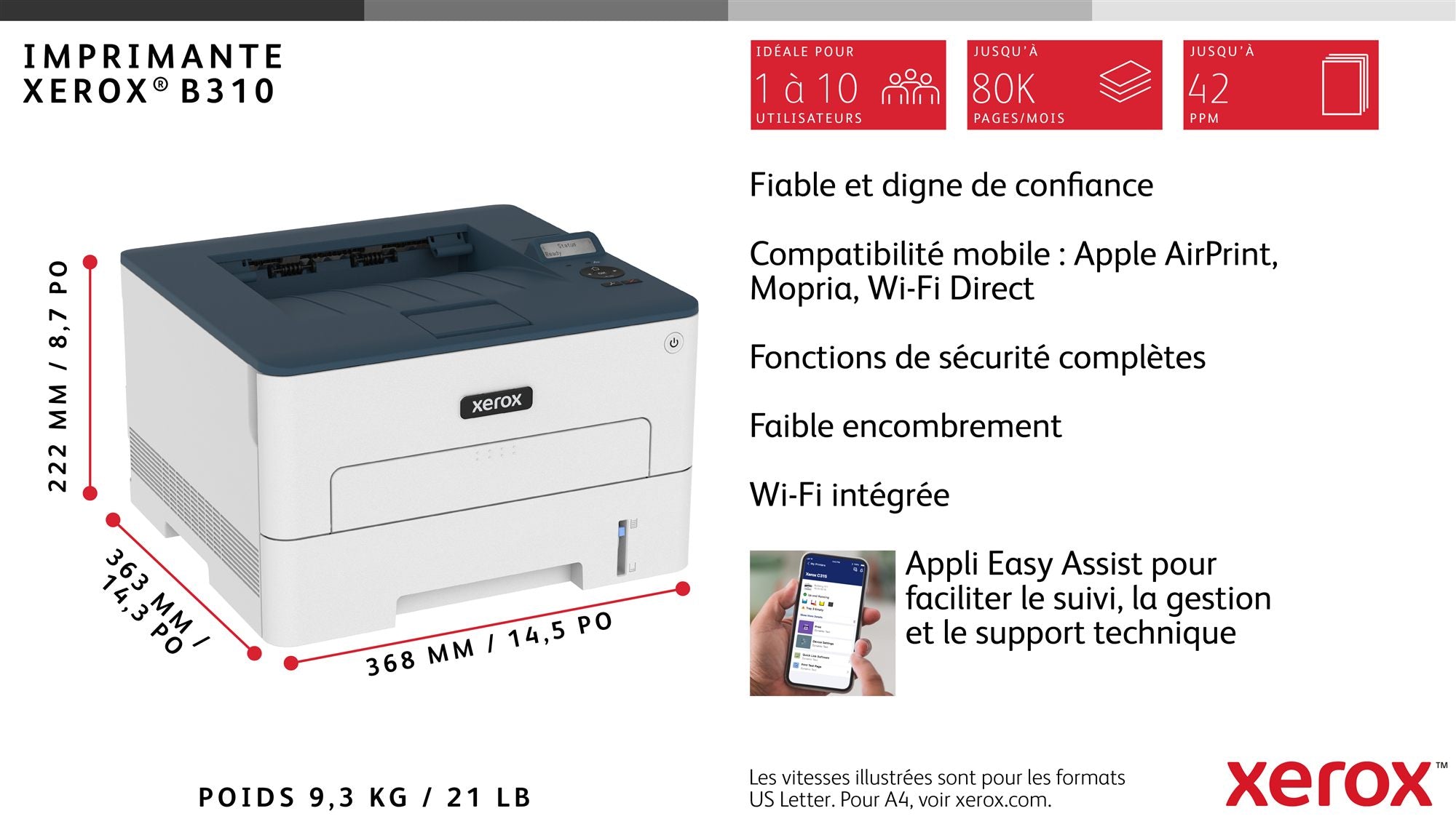 XEROX B310 MONO PRINTER