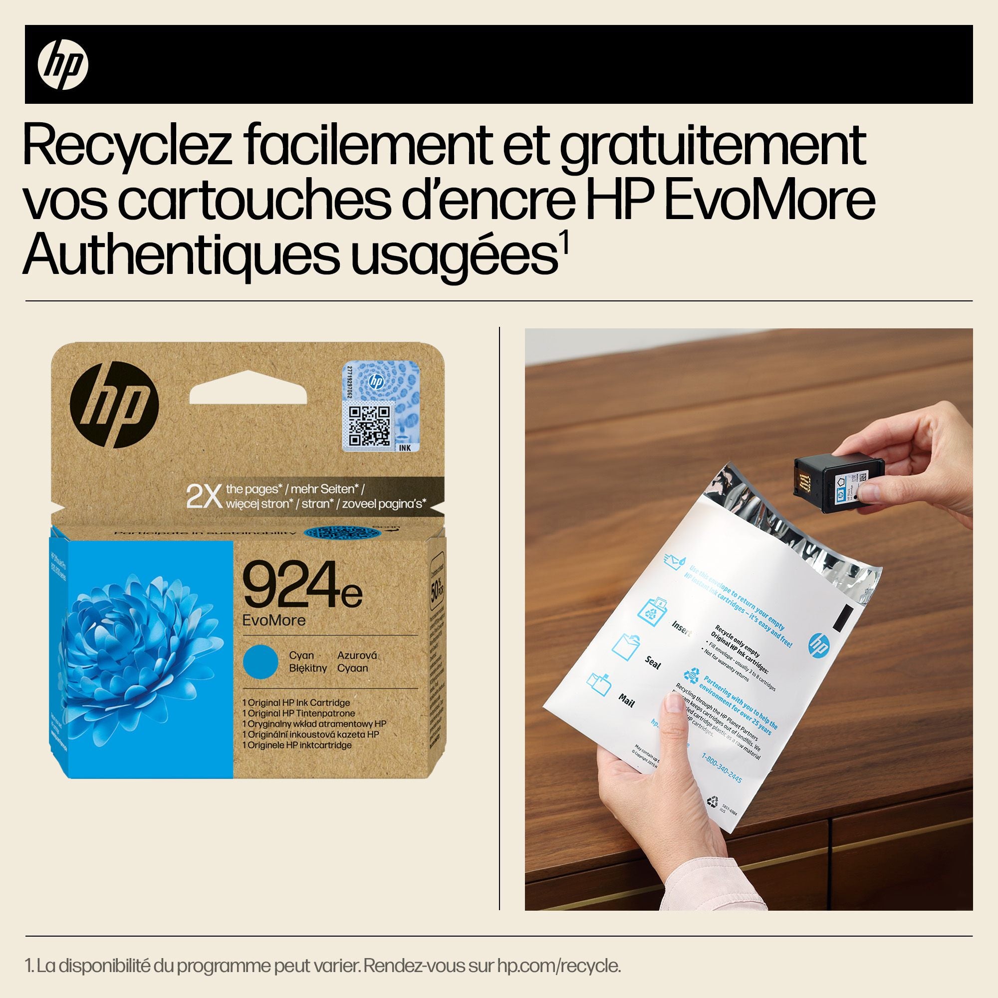 HP 924e EvoMore Cyan Original Ink Cartridge