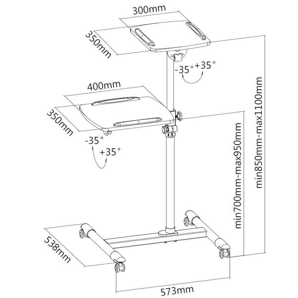 Techly ICA-TB TPM-6 Table haute pour projecteur