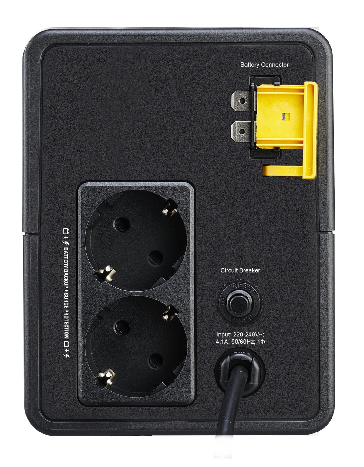 APC Easy UPS BVX Series BVX900LI-GR UPS AC 220-240V 480Watt 900VA 9Ah output connectors 2
