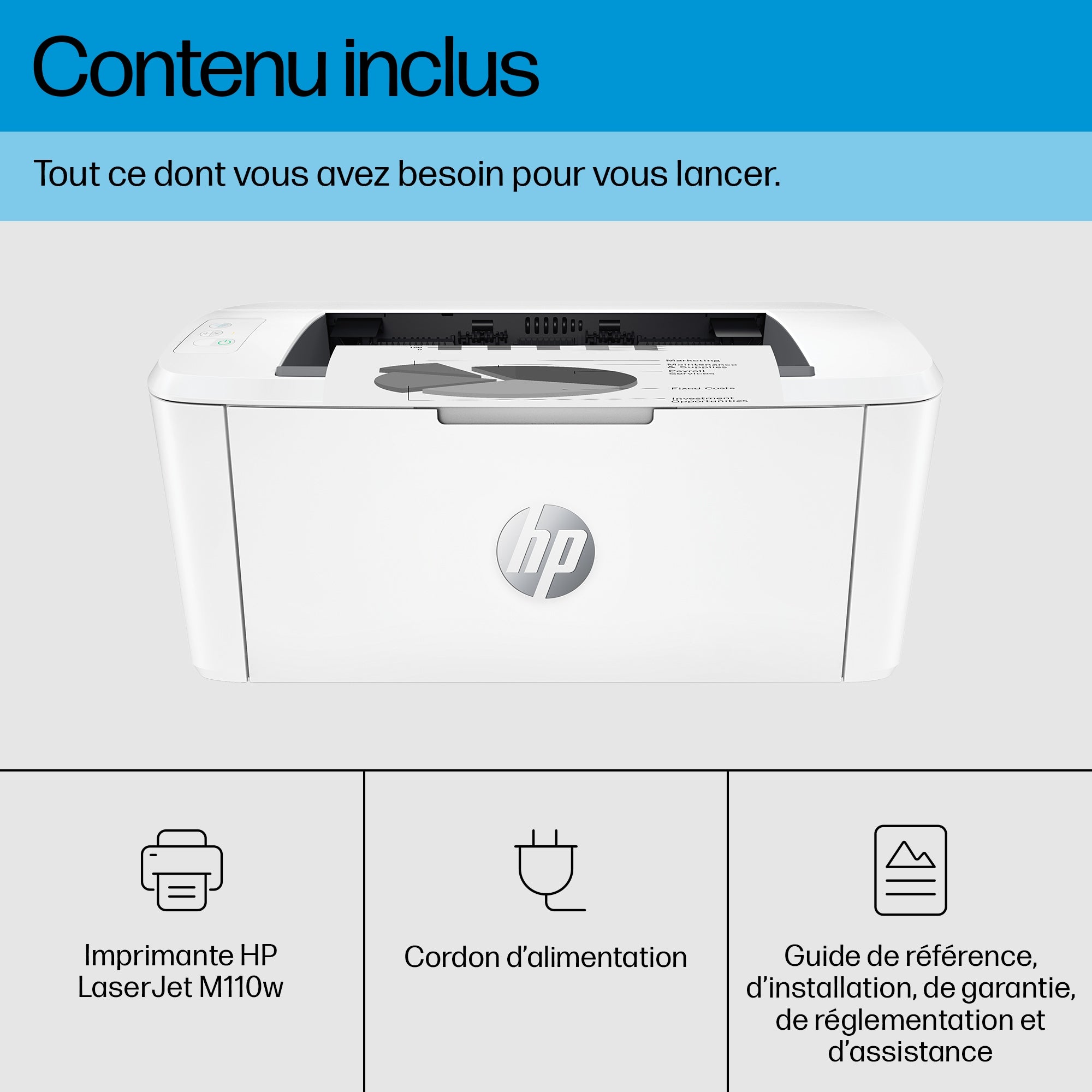 HP LaserJet M110w Printer Mono B/W laser A4/Letter 600x600dpi 20ppm capacity 150 sheets USB 2.0 Wi-Fi Bluetooth LE