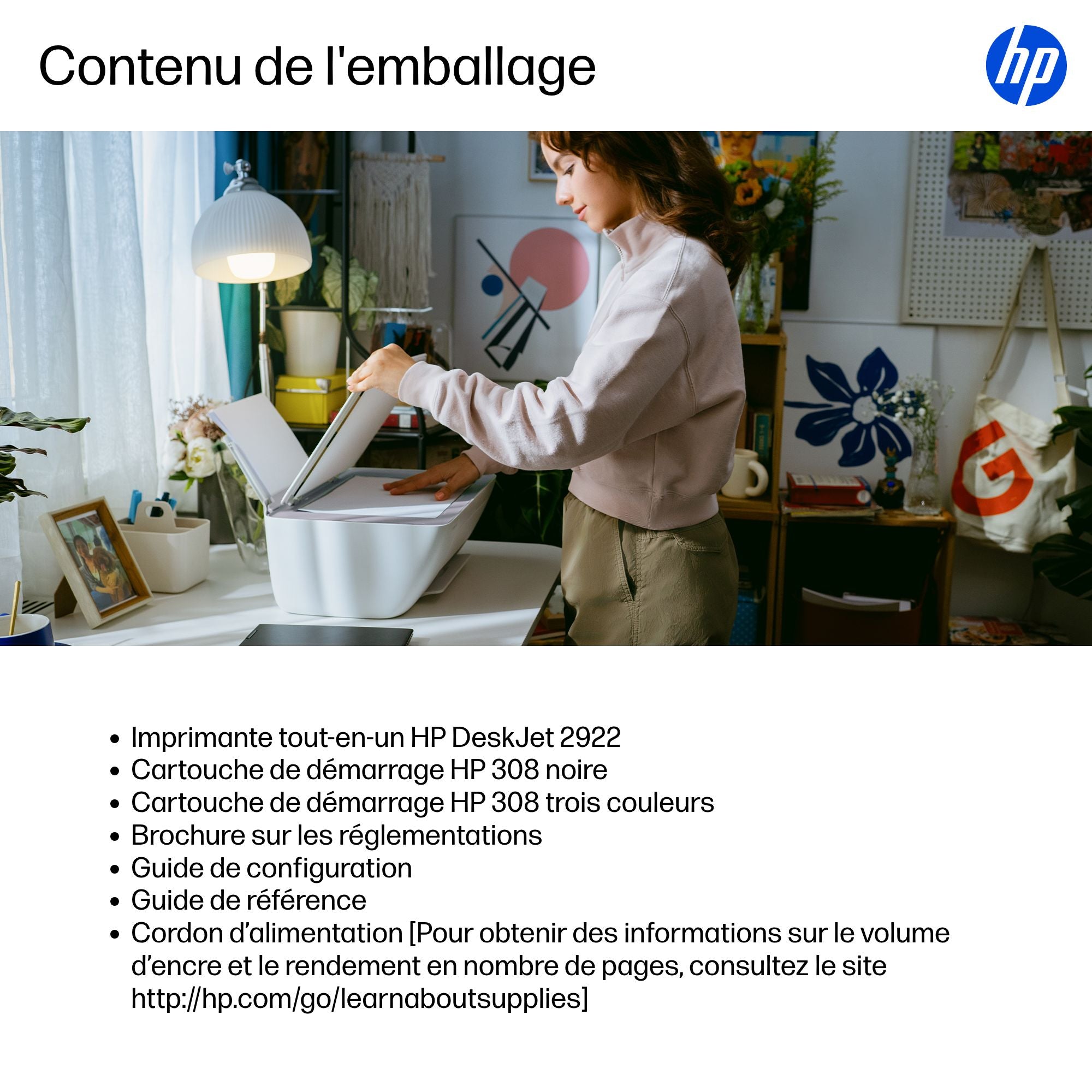 HP DeskJet 2922 All-in-One Printer imprimante jet d encre a4
