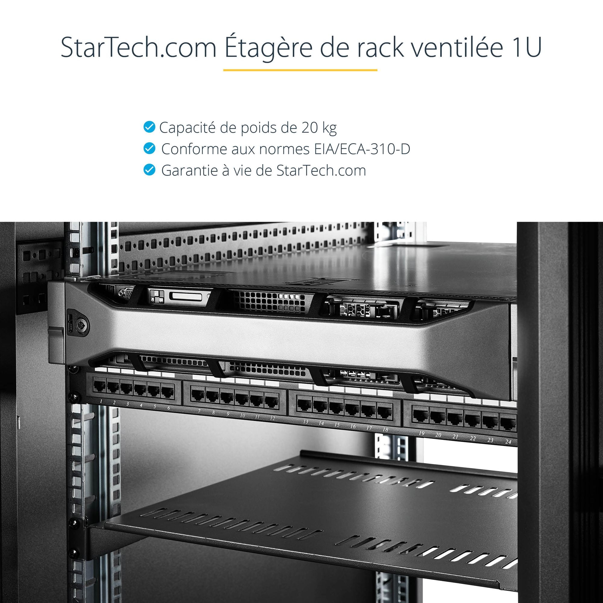 1U cantilever rack shelf