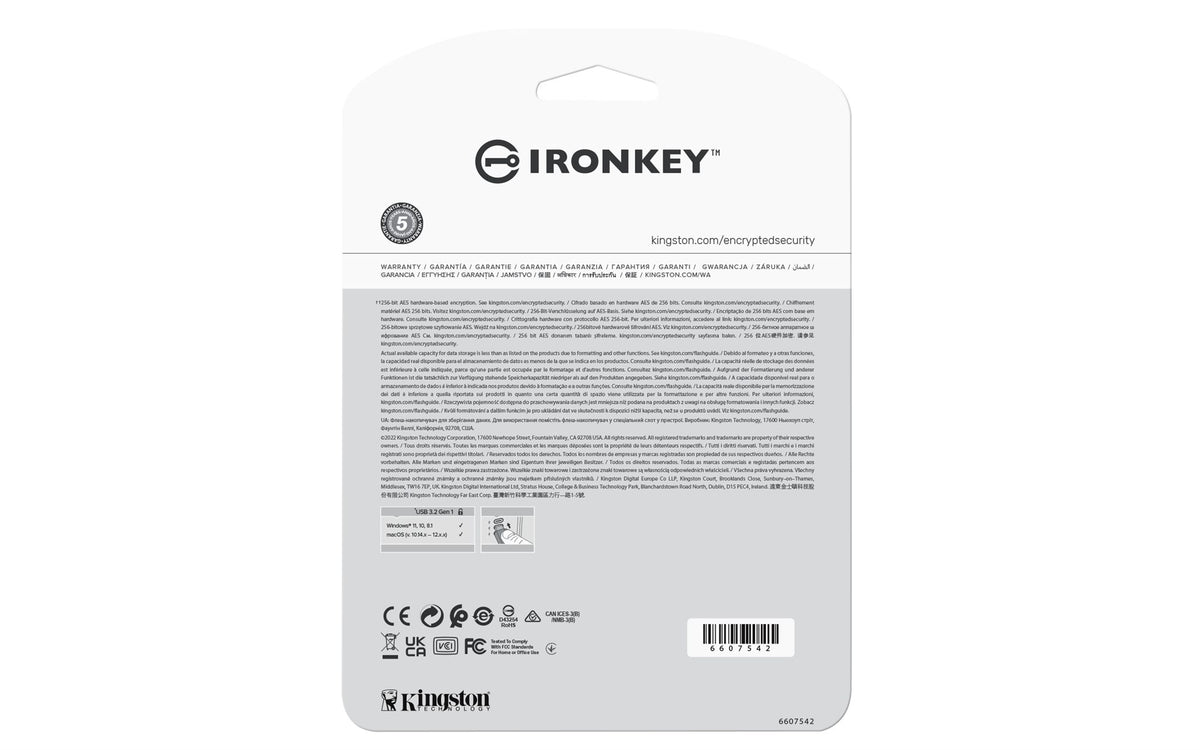 KINGSTON 128Go USB-C IronKey Vault Privacy 50C AES-256 Encrypted FIPS 197