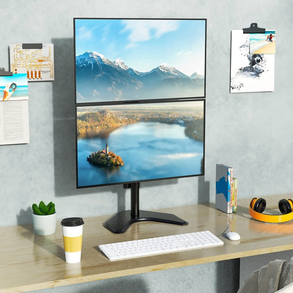 "Techly ICA-LCD 2520V Support de bureau vertical pour 2 moniteurs 13-27"" LCD 10kg"