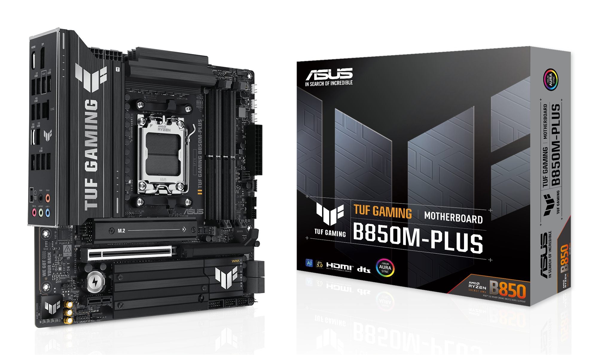 ASUS TUF GAMING B850M-PLUS AM5 DDR5 micro ATX MB 1xHDMI 1xDP 3xM.2 4xSATA
