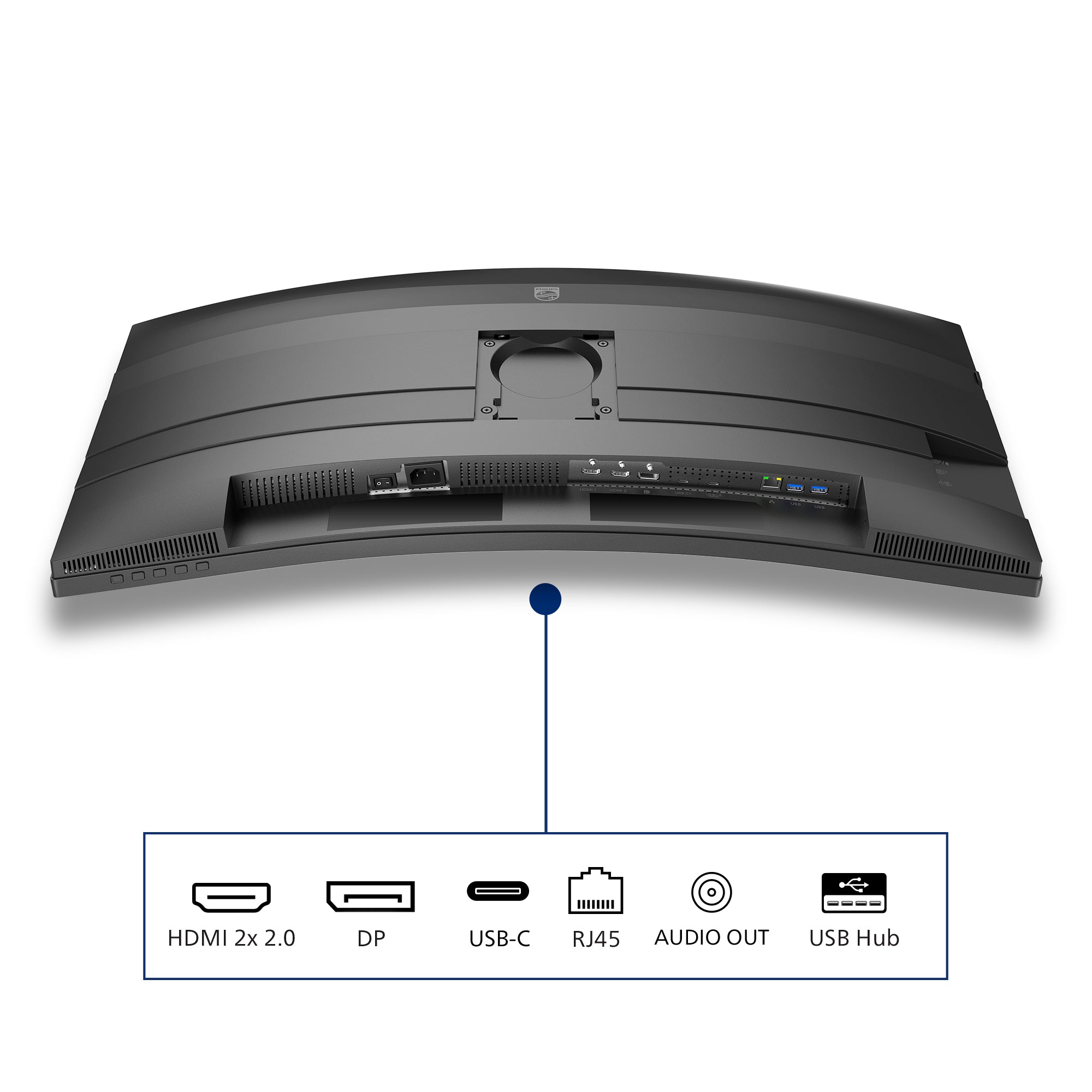 PHILIPS 34B2U5600C/00 34p 3440x1440 120Hz VA CURVED H/A tbu MM ULTRAWIDE USB-C DOCKING DISPLAY RJ45 PD > 100 W USB HUB SPEAKERS