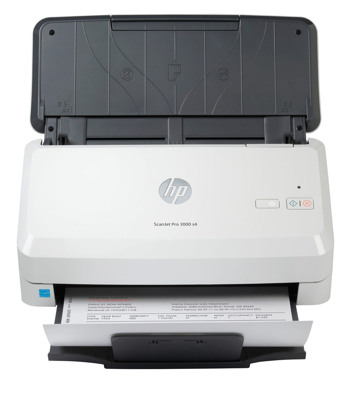 HP ScanJet Pro 3000 s4 Alimentation feuille a feuille de scanner Noir, Blanc