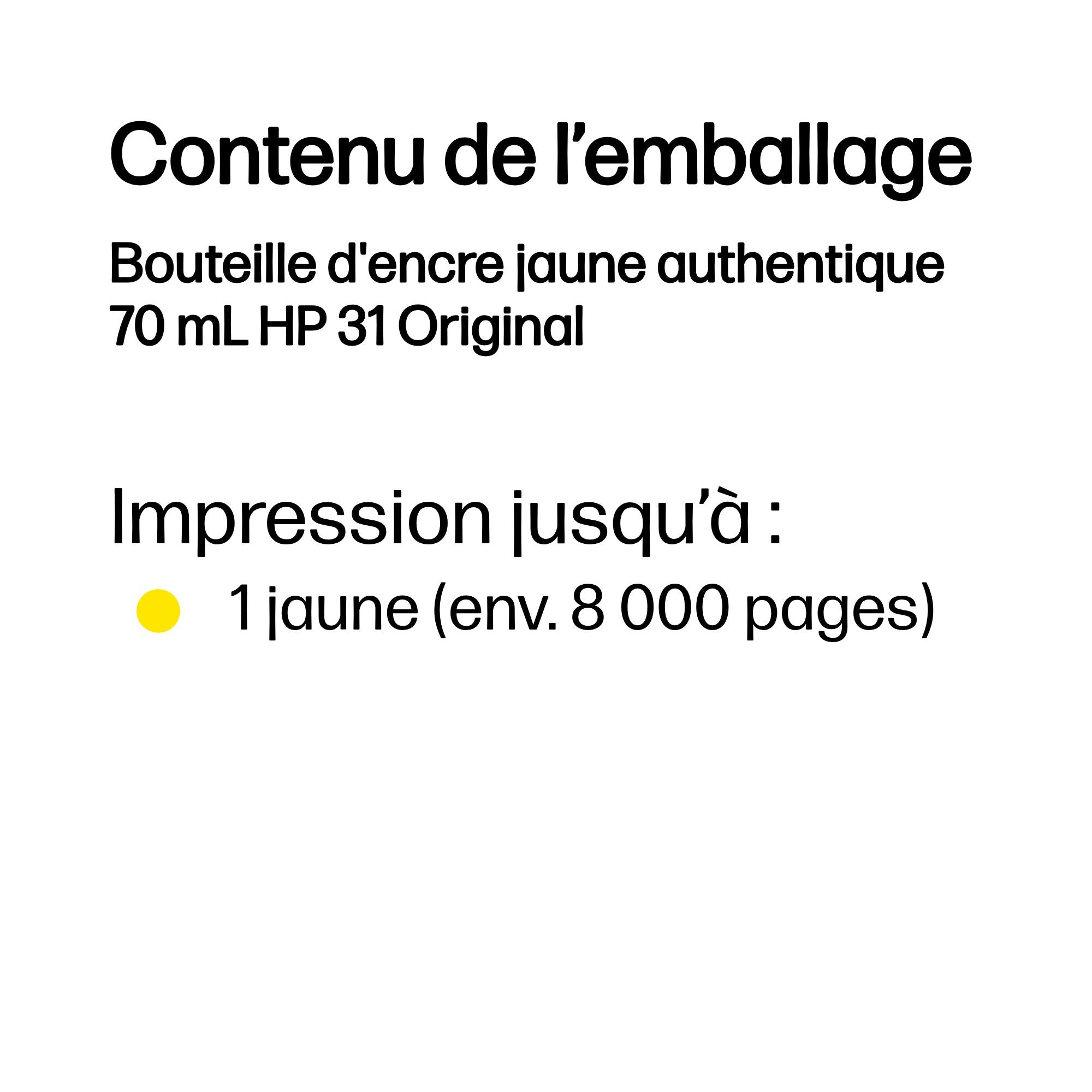 HP 31 Yellow Original Ink Bottle