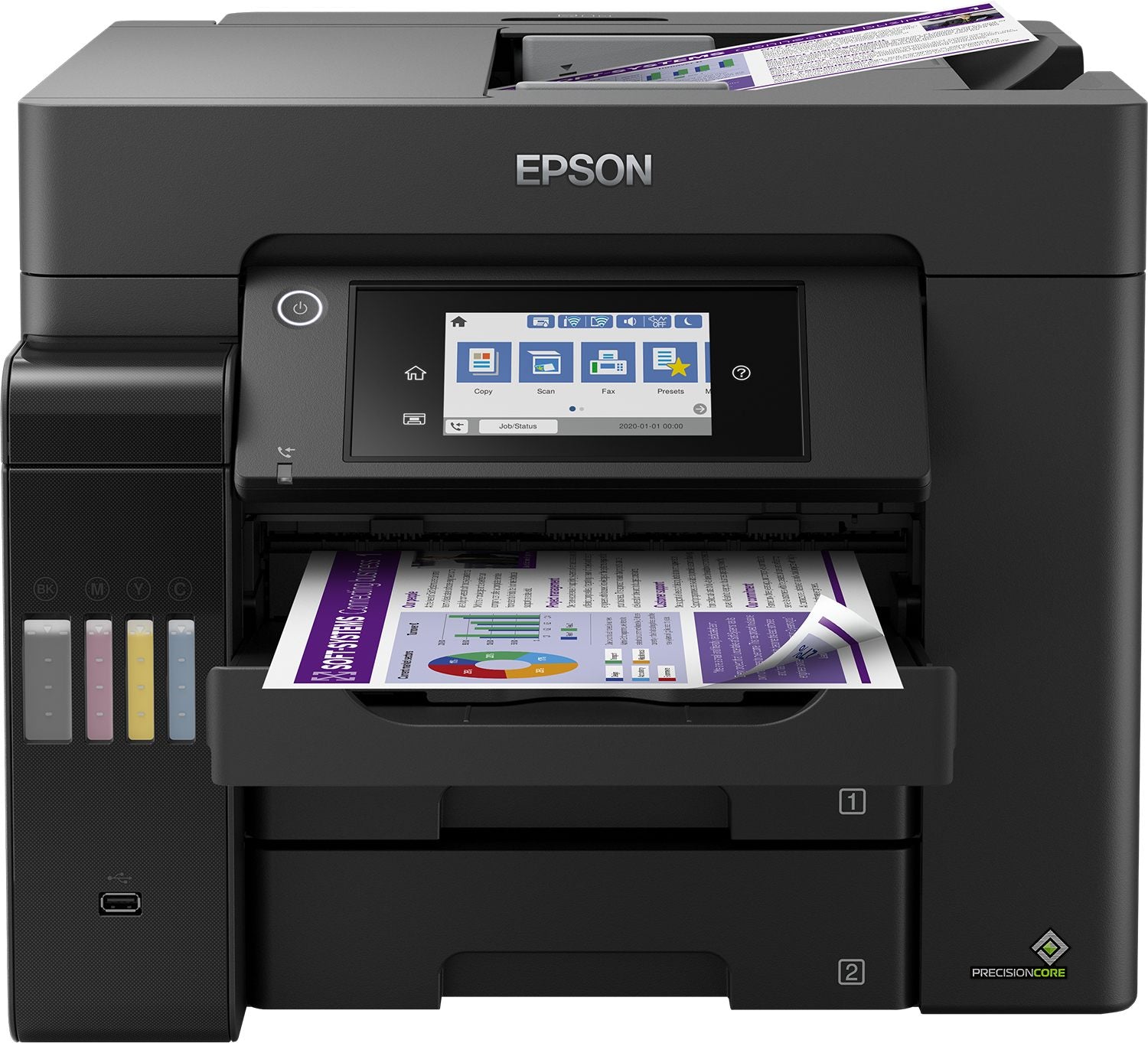 Epson EcoTank L6570 - appareil tout-en-un d'impression - impression, numérisation, copie, fax 4800 x 1200 DPI A4 25ppm Wi-Fi AirPrint