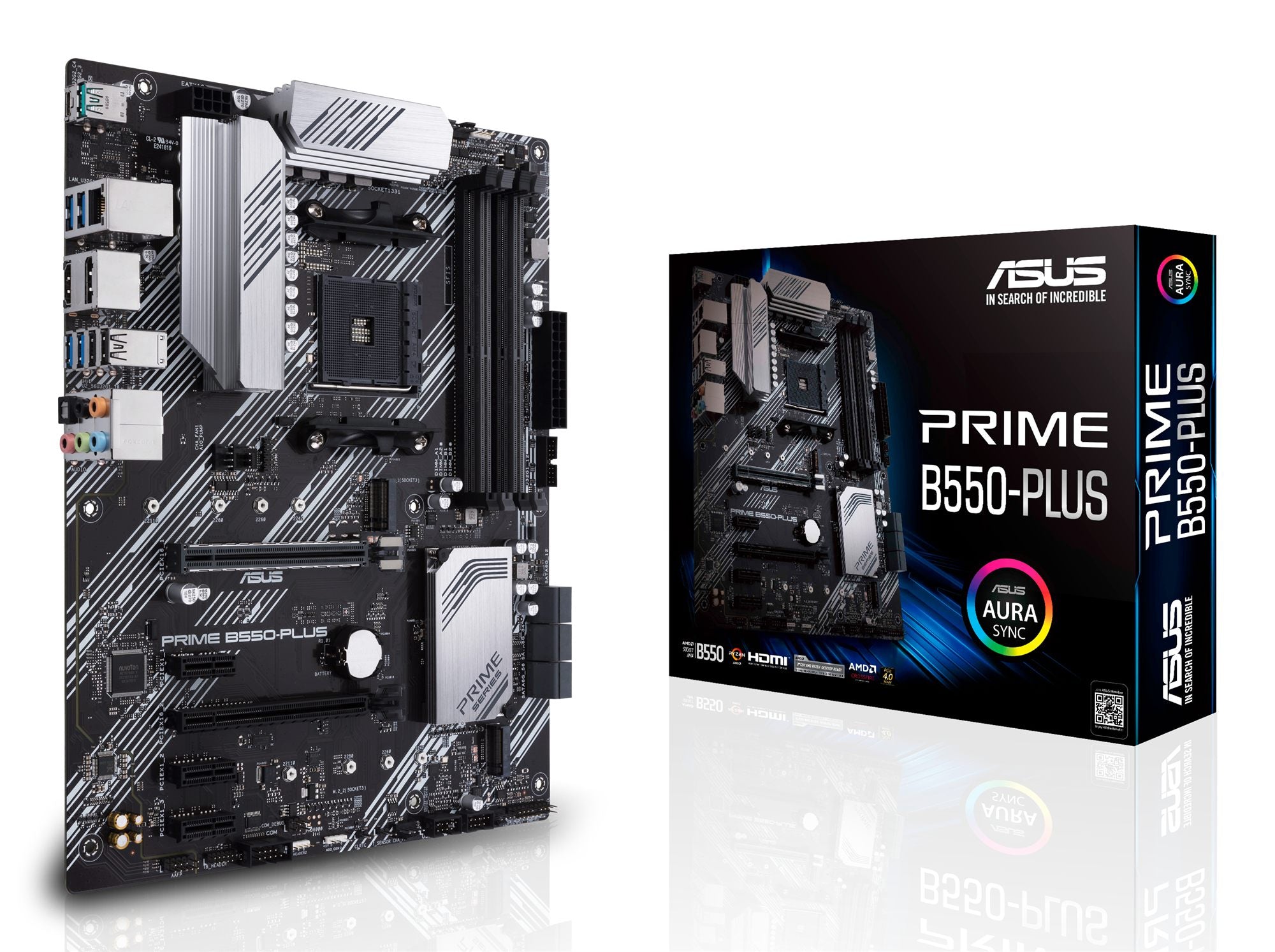 ASUS PRIME B550-PLUS AMD AM4 Socket ATX DDR4 3rd Gen AMD Ryzen Dual M.2 PCIe 4.0 1 Gb Ethernet USB 3.2 Gen 2 Type-A and Type-C