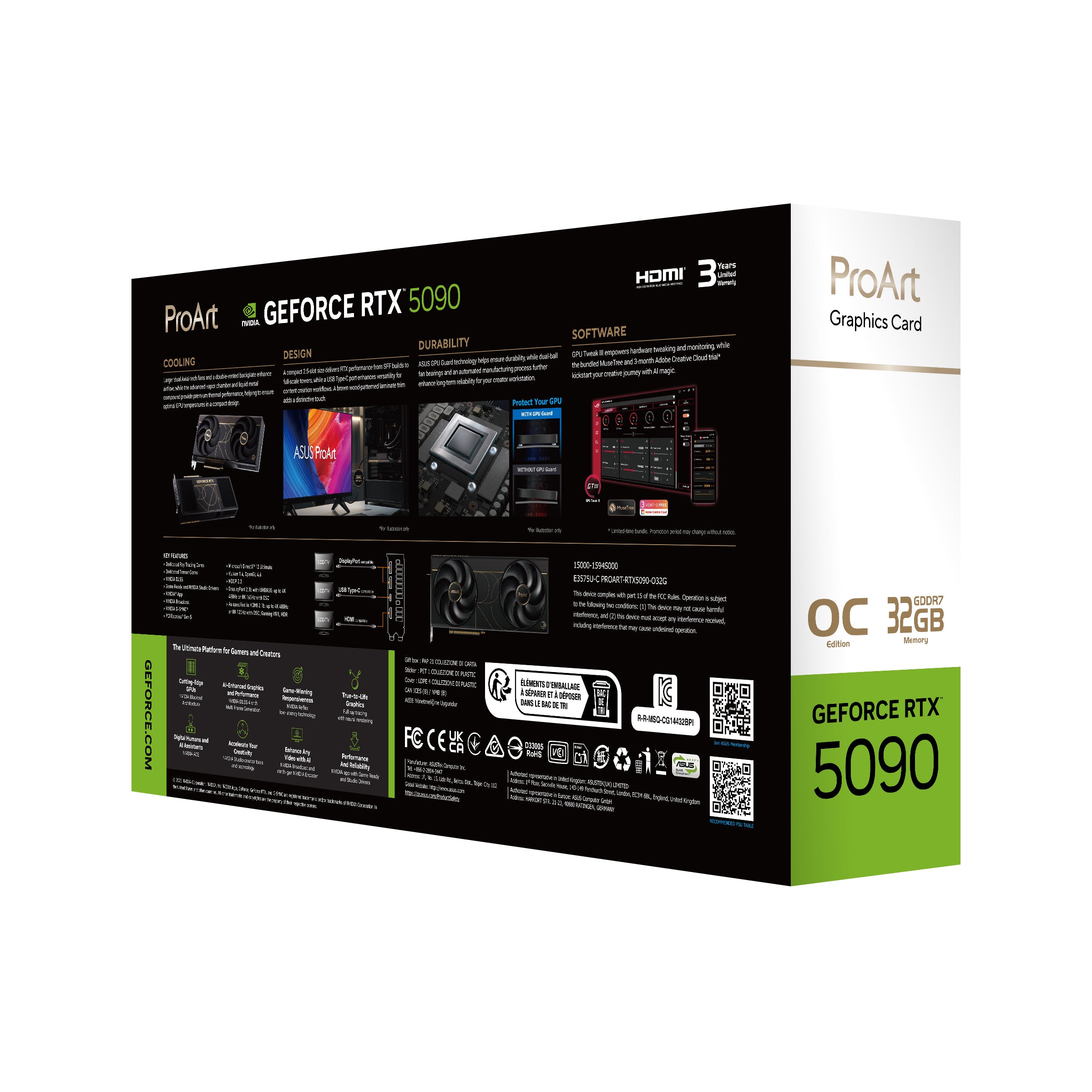 ASUS PROART RTX5090 OC 32Go GDDR7 1xHDMI 2xDP