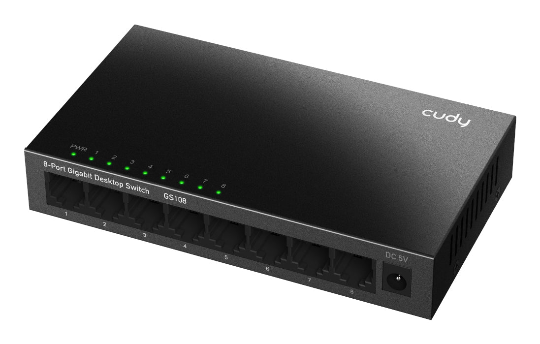 Cudy GS108 commutateur réseau Non-géré Gigabit Ethernet (10/100/1000) Noir