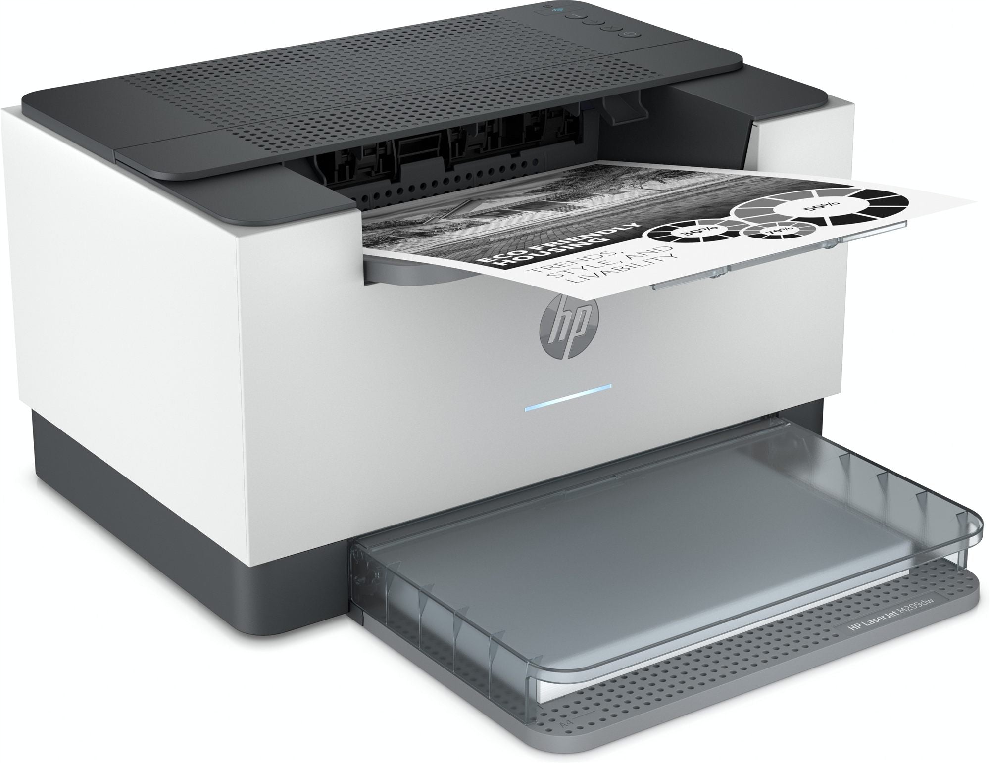 HP LaserJet M209dw Printer Mono B/W Duplex laser A4 600x600dpi 29ppm capacity: 150 sheets USB 2.0 LAN Wi-Fi Bluetooth LE
