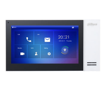 "Dahua VTH2421FW-P 7"" moniteur IP a écran tactile, 1024x600, PoE, intégration d'alarme, 8 Go de stockage"