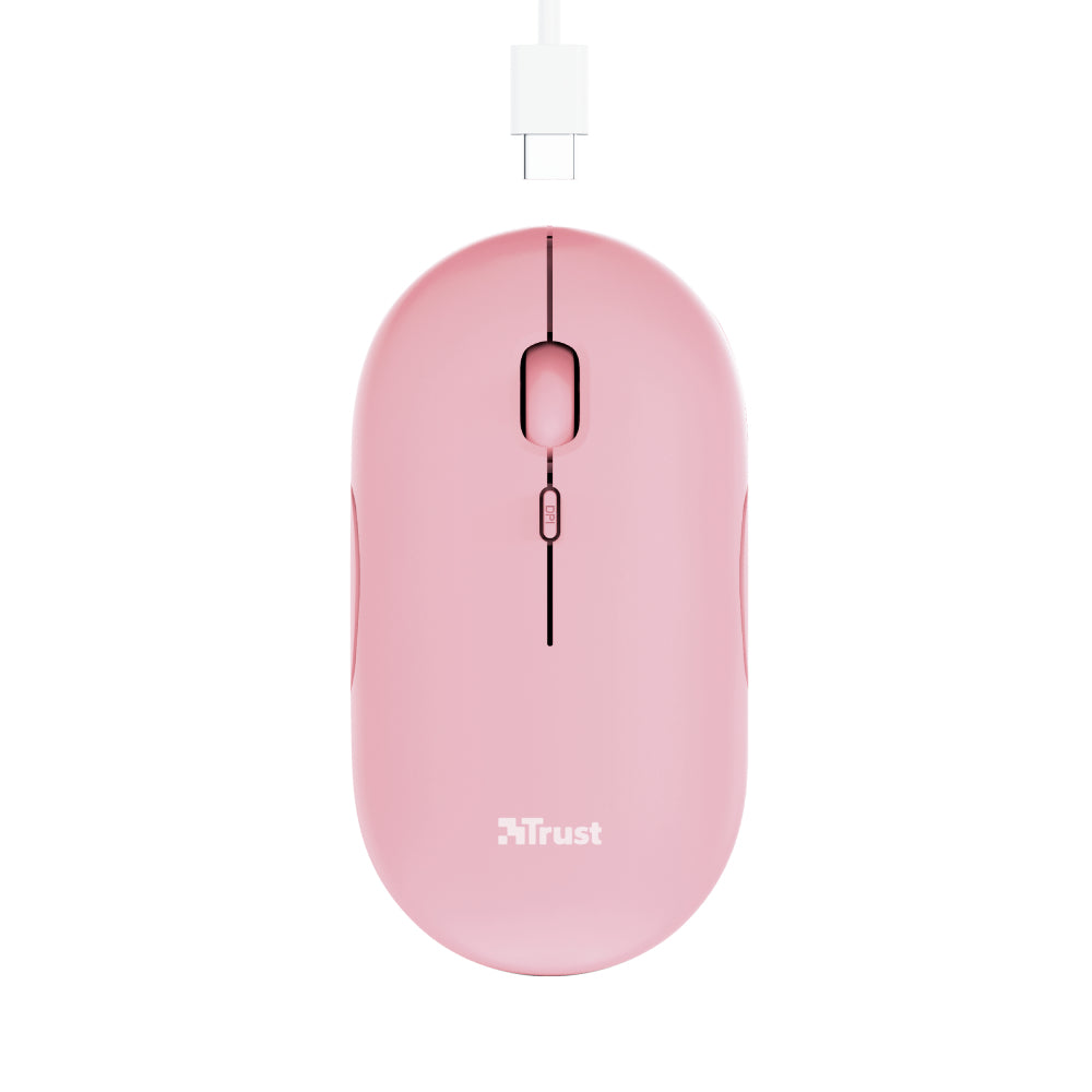TRUST Souris sans fil PUCK Ultra-plate rechargeable - Rose