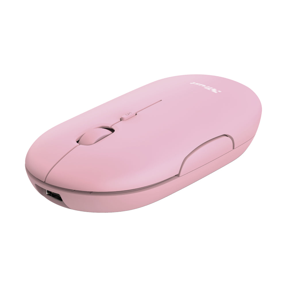 TRUST Souris sans fil PUCK Ultra-plate rechargeable - Rose