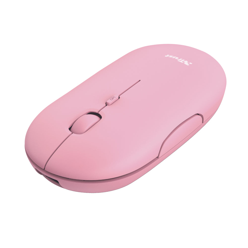 TRUST Souris sans fil PUCK Ultra-plate rechargeable - Rose