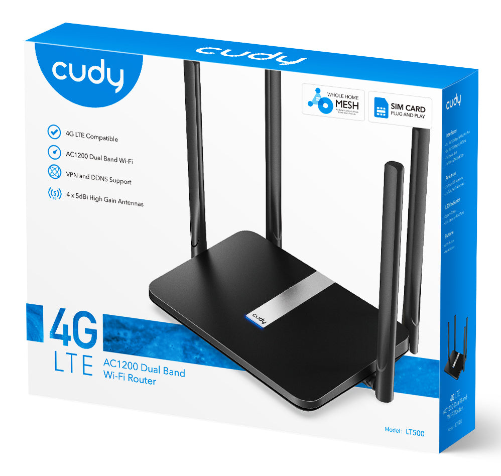 Cudy LT500 AC1200 Wi-Fi Mesh 4G LTE Cat4 Router