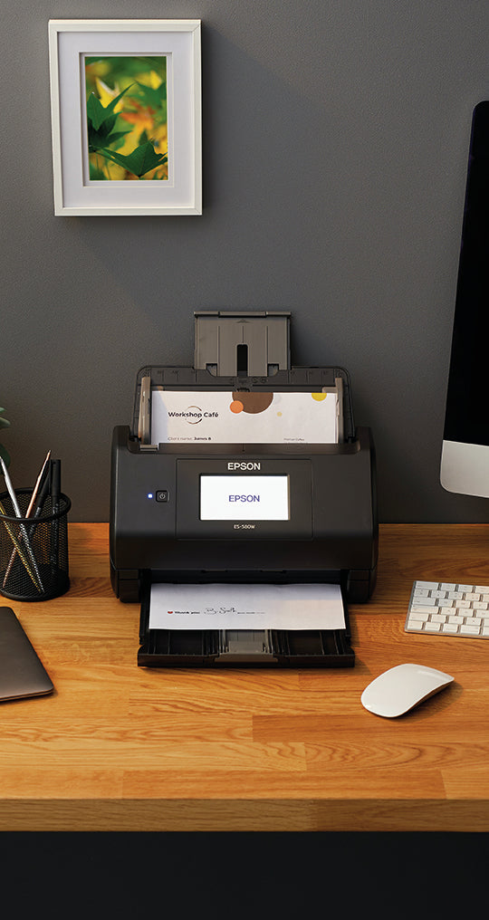 EPSON WorkForce ES-580W Document scanner Contact Image Sensor CIS Duplex 600x600dpi 35ppm ADF 100sheets 4000scans/d USB Wi-Fi