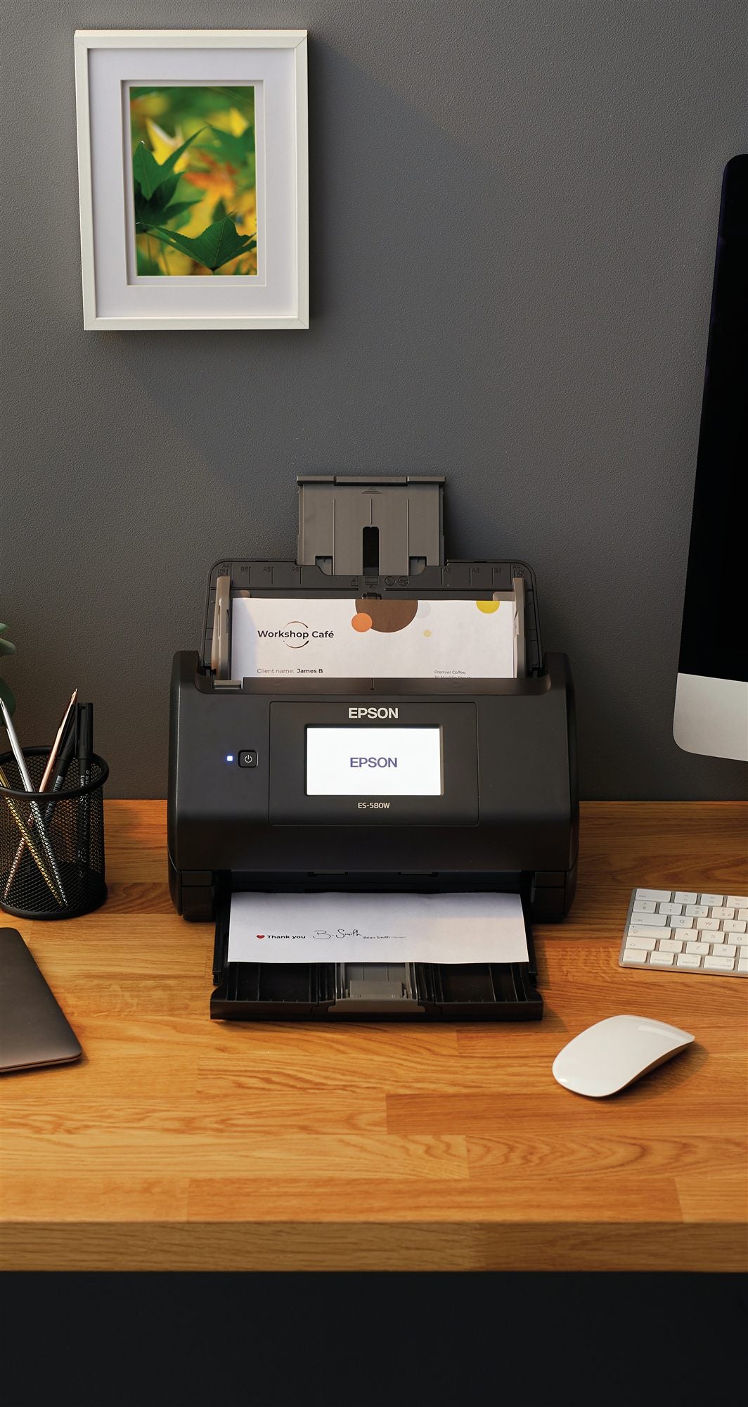 EPSON WorkForce ES-580W Document scanner Contact Image Sensor CIS Duplex 600x600dpi 35ppm ADF 100sheets 4000scans/d USB Wi-Fi