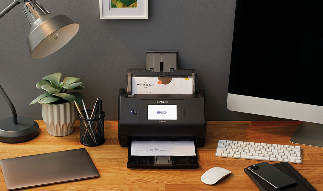 EPSON WorkForce ES-580W Document scanner Contact Image Sensor CIS Duplex 600x600dpi 35ppm ADF 100sheets 4000scans/d USB Wi-Fi