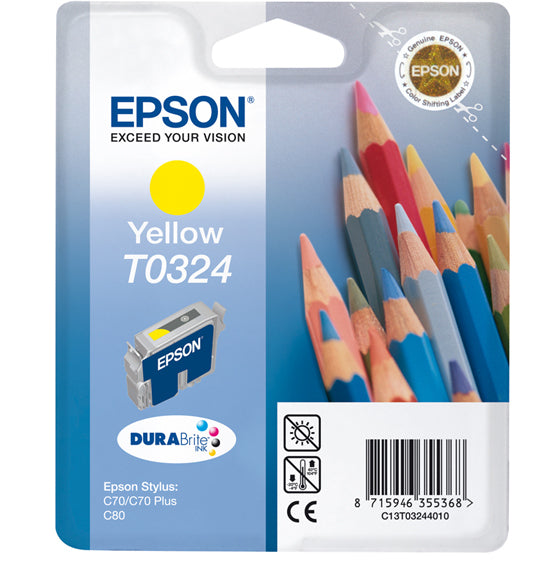 EPSON T0324 cartouche d encre jaune capacité standard 16ml 420 pages 1-pack blister sans alarme