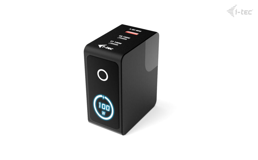 I-TEC 100W Intelligent Multiport USB Charger 2x USB-C 1x USB-A LCD display