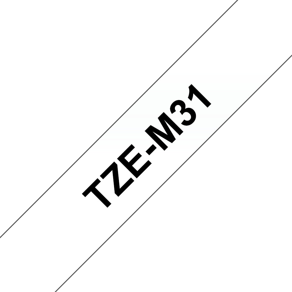 BROTHER P-TOUCH TZE-M31 noir sur clear-matt 12mm