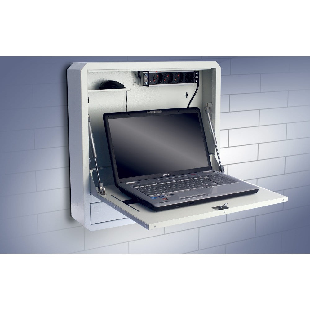 "Techly ICRLIM01W2 Armoire murale pour ordinateur portable 19"" anti-vol avec étagere - Blanche"