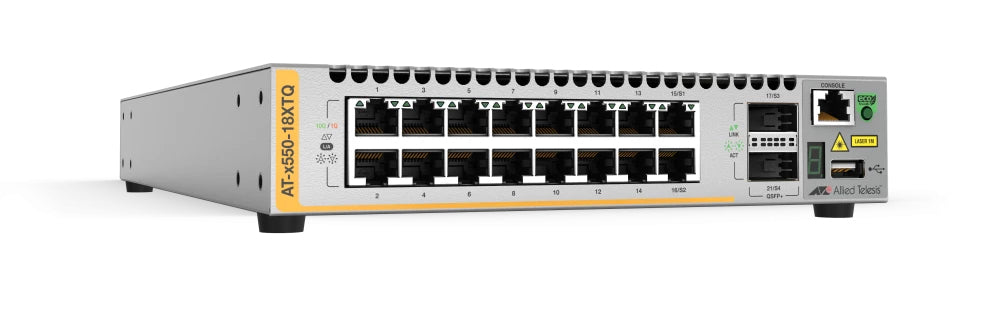 ALLIED L3 Stackable Switch 16x 1G/10G-T 2x QSFP+ Ports and a Single Fixed PSU EU Power Cord 5years NCP Support