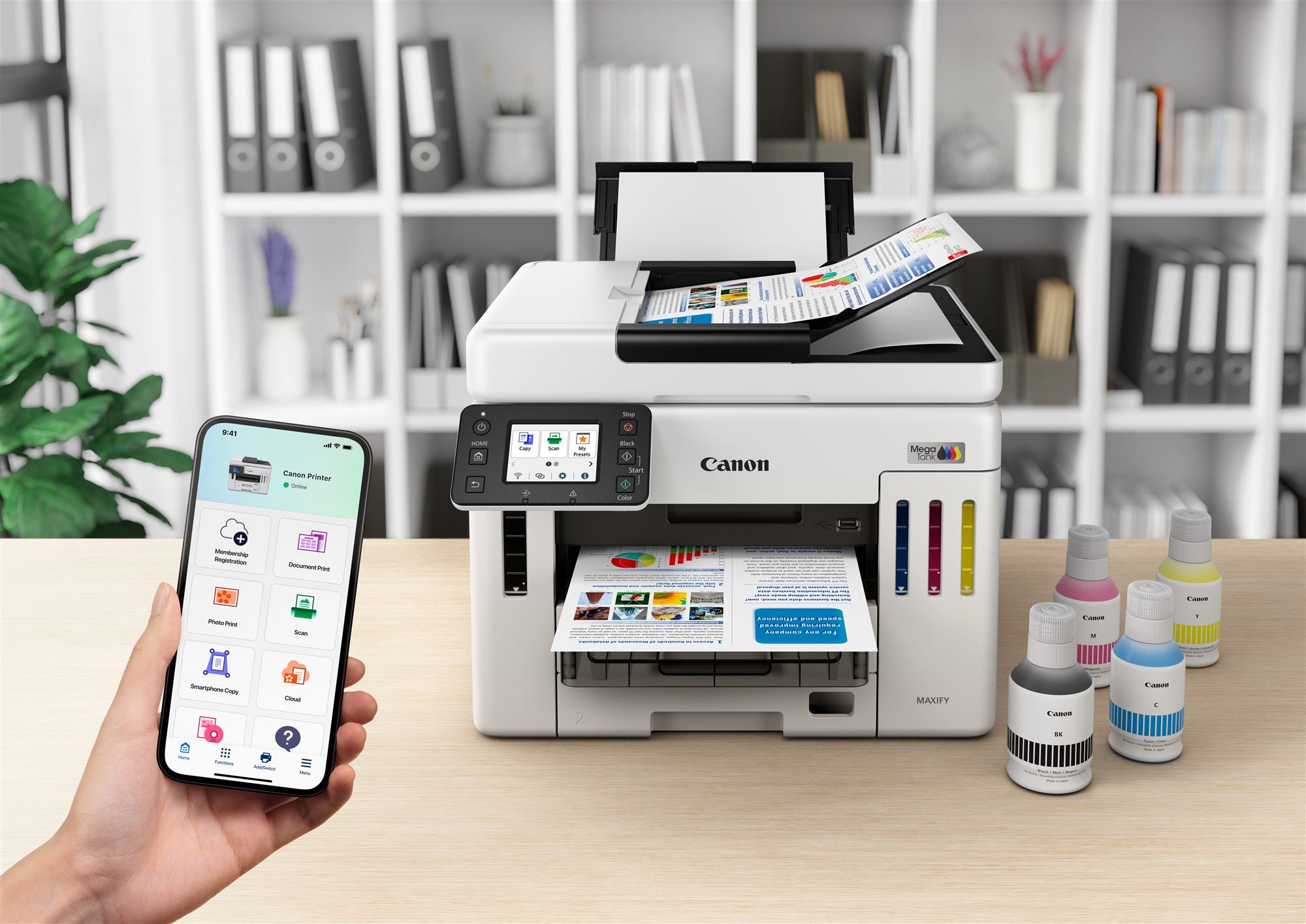 CANON MAXIFY GX7150 MegaTank MFP colour inkjet CISS Legal 216x356mm A4 24ipm Print 600sheets USB Wi-Fi LAN