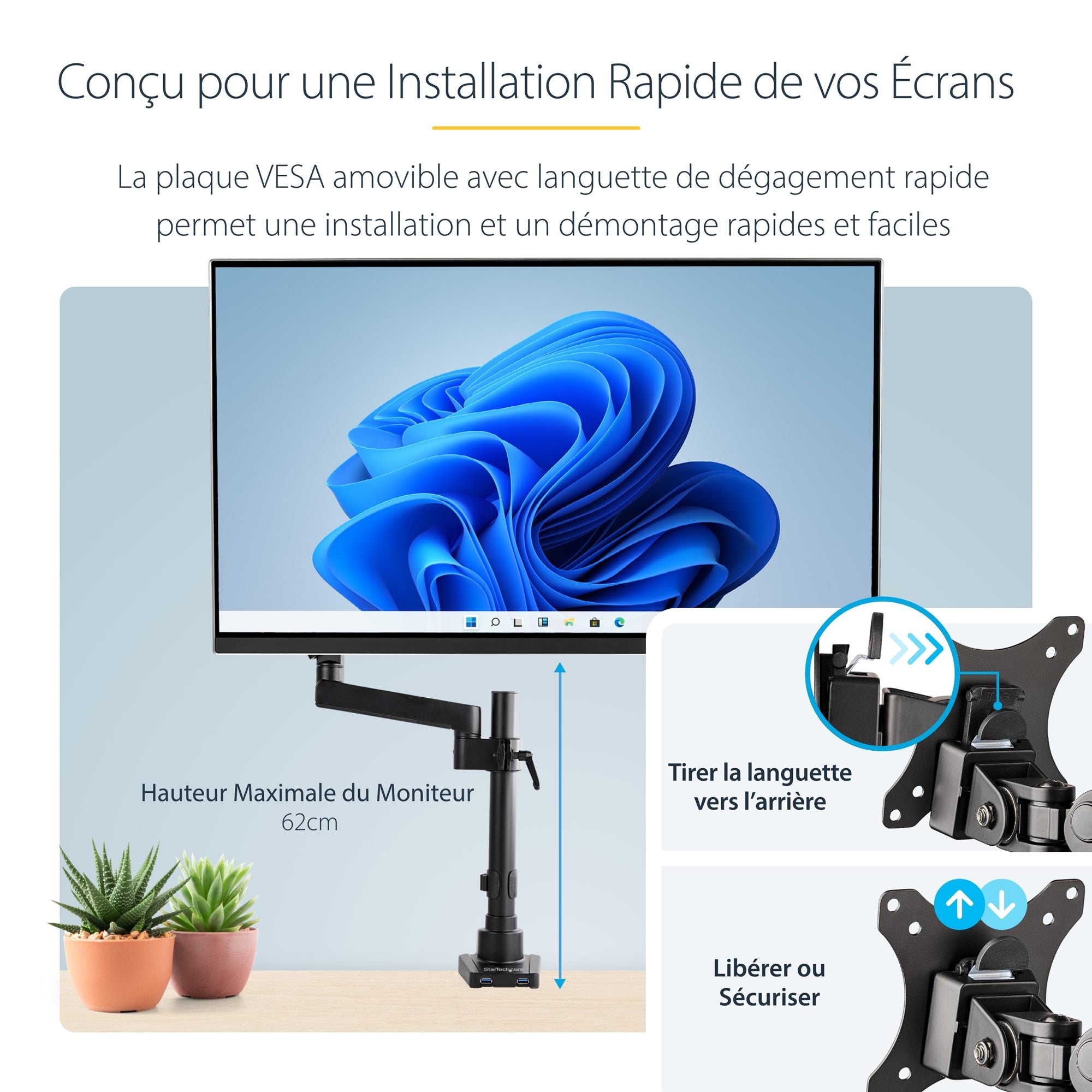 Desk Mount Monitor Arm w/USB - 34in LCD